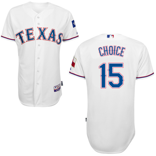 Michael Choice #15 MLB Jersey-Texas Rangers Men's Authentic Home White Cool Base Baseball Jersey